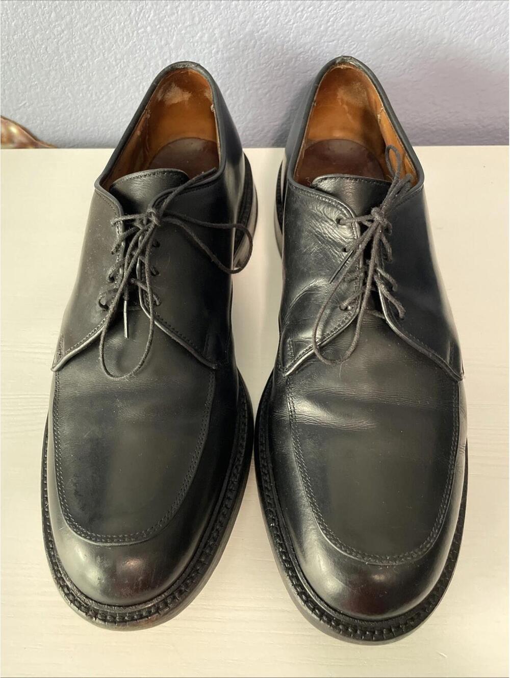 Allen Edmonds 2003 Brentwood Black Leather Apron Toe Dress Shoe Sz 11D USA  Y2k